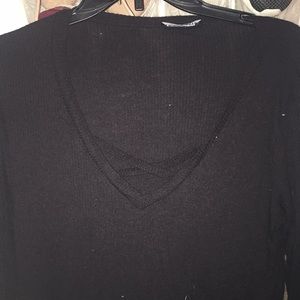 Fashion nova long sleeve black long shirt.